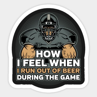 Funny Football and Beer Sticker